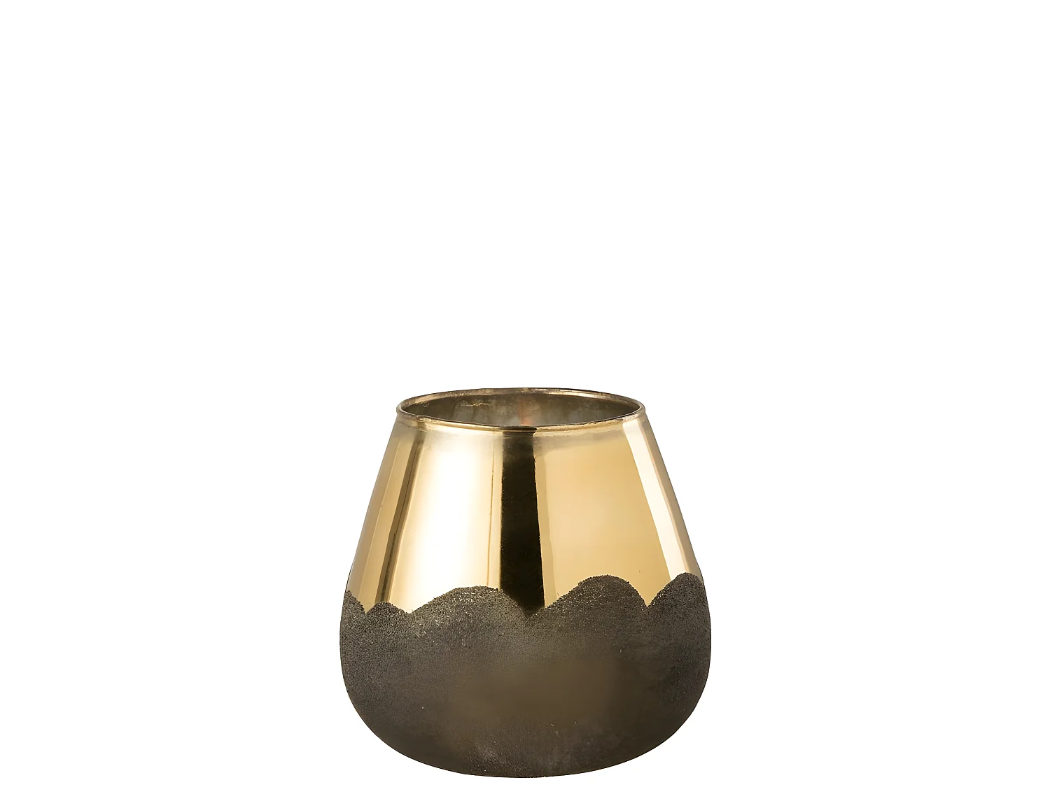 Portavelas nevada cristal oro Alt. 19 cm