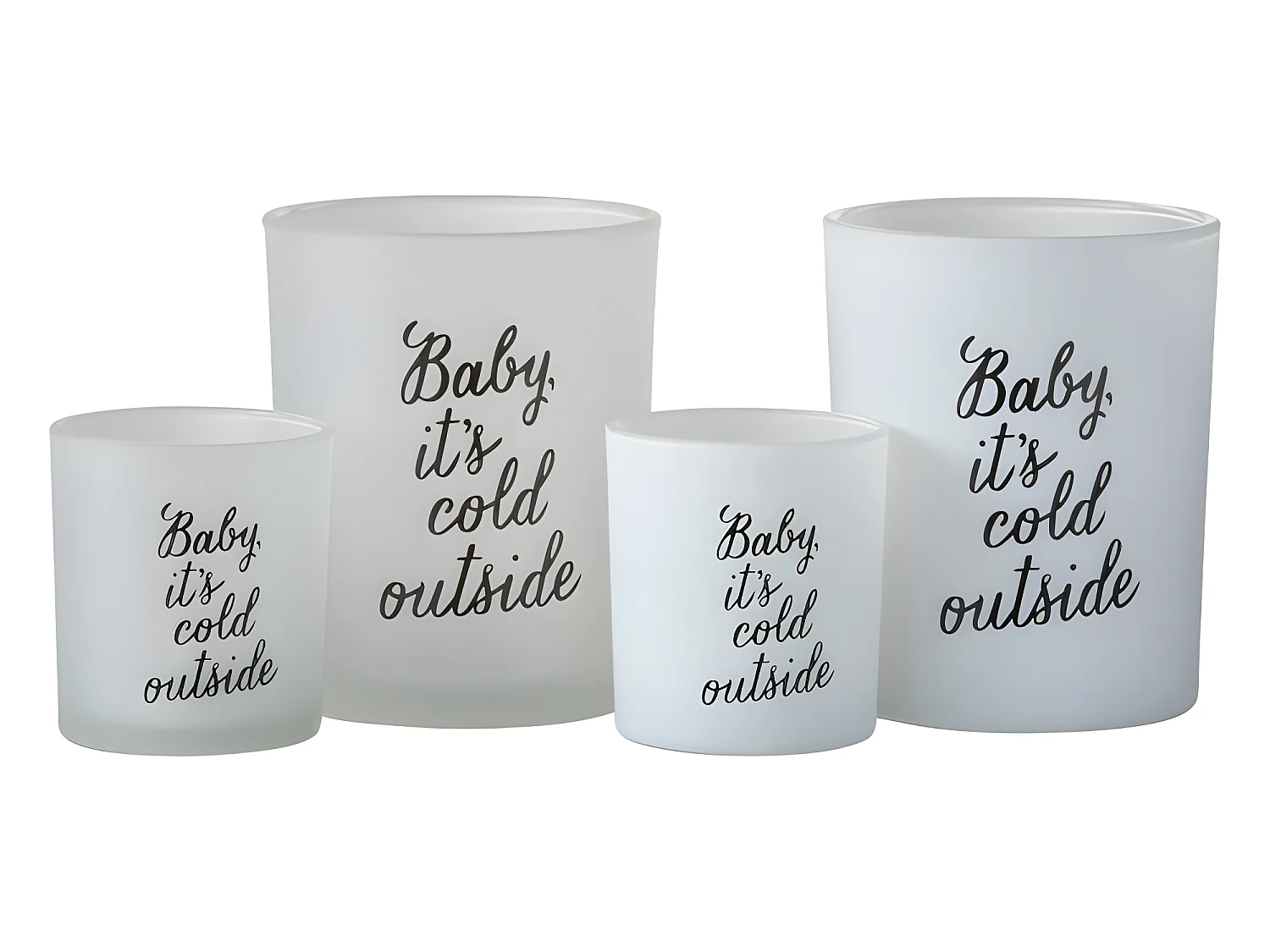 Set de 2 photophores en verre blanc 10x10x12 cm