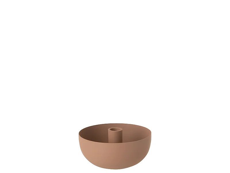 Portavelas de metal rosa de 15x17x7 cm