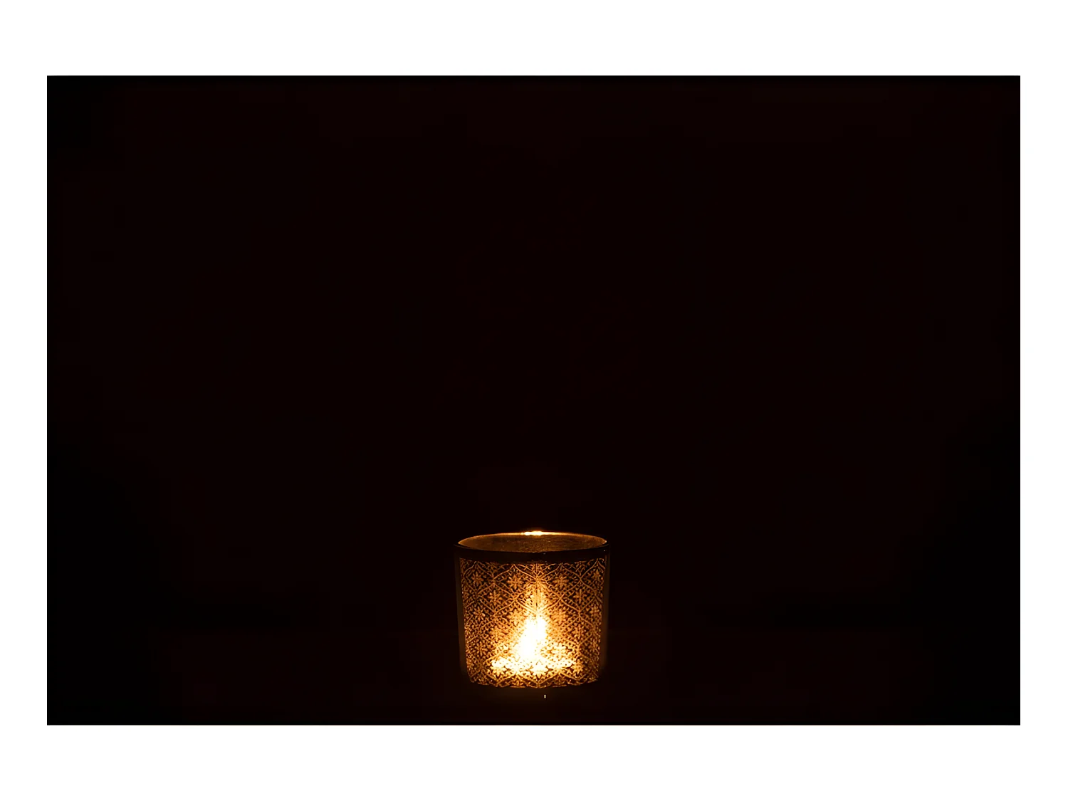 Photophore en verre argent 7.3x7.3x8 cm