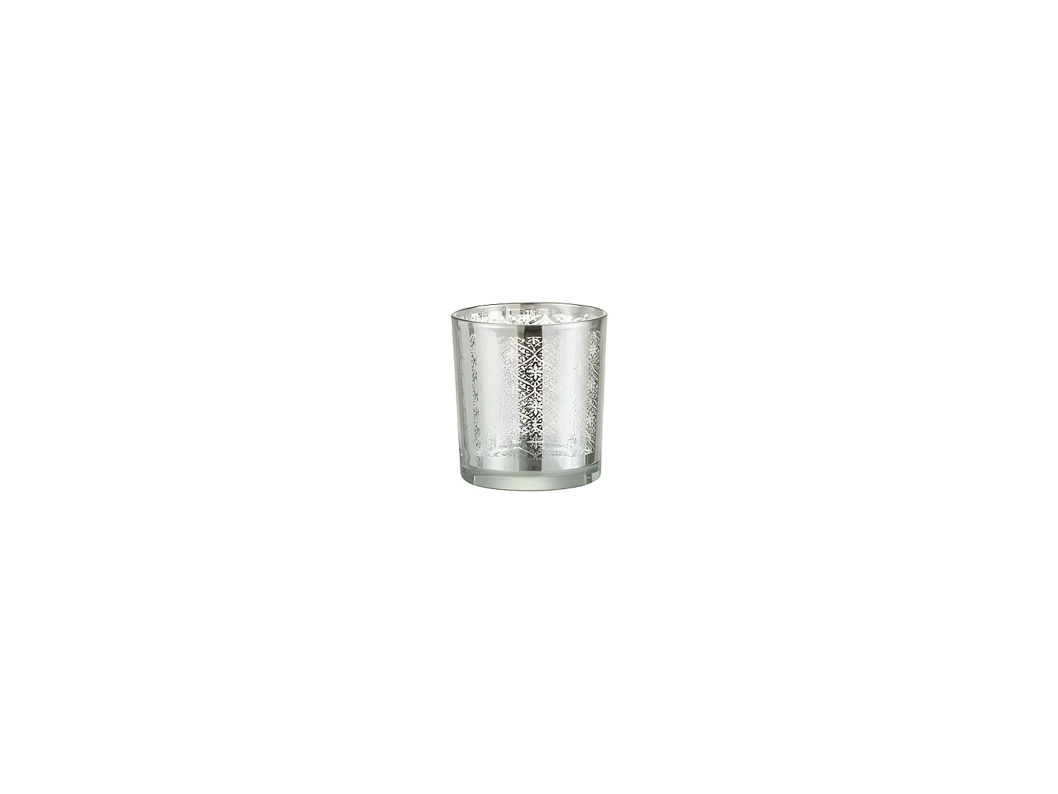 Photophore en verre argent 7.3x7.3x8 cm