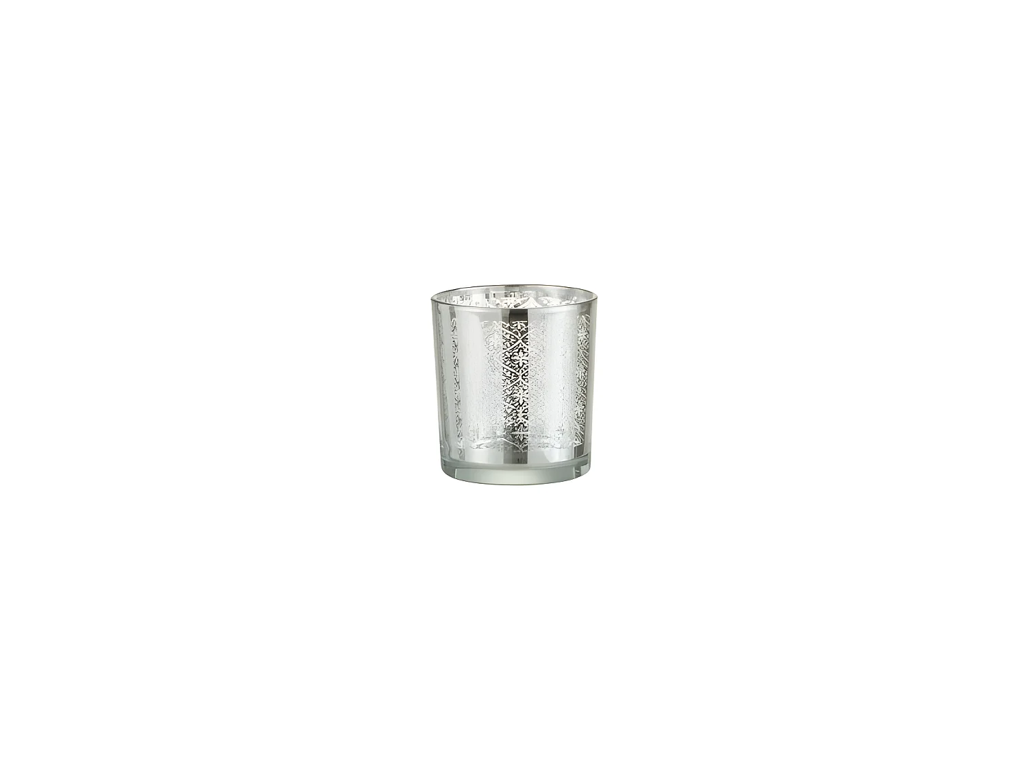 Photophore en verre argent 7.3x7.3x8 cm