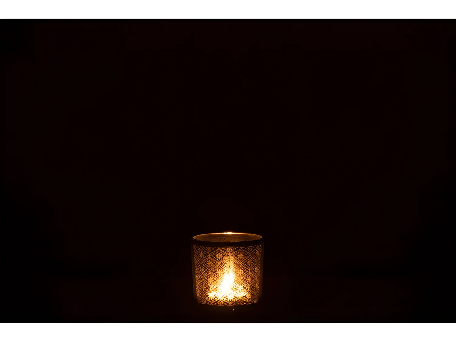 Photophore en verre argent 7.3x7.3x8 cm