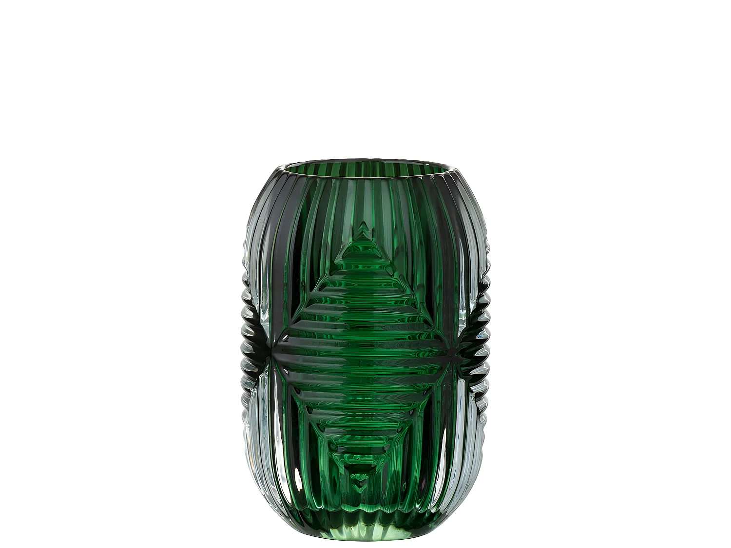 Portavelas de vidrio verde 9x9x13 cm