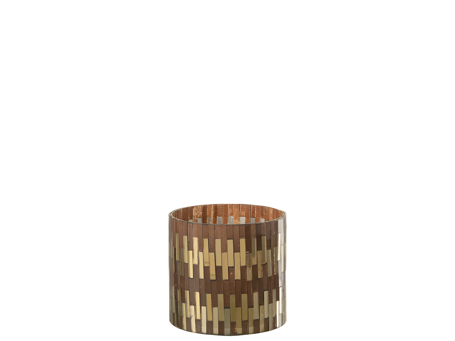 Portavelas de vidrio marrón 10.5x10.5x10.5 cm