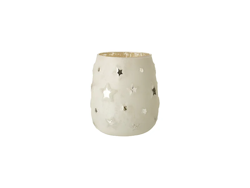 Portavelas estrella cristal antiguo plata Alt. 14