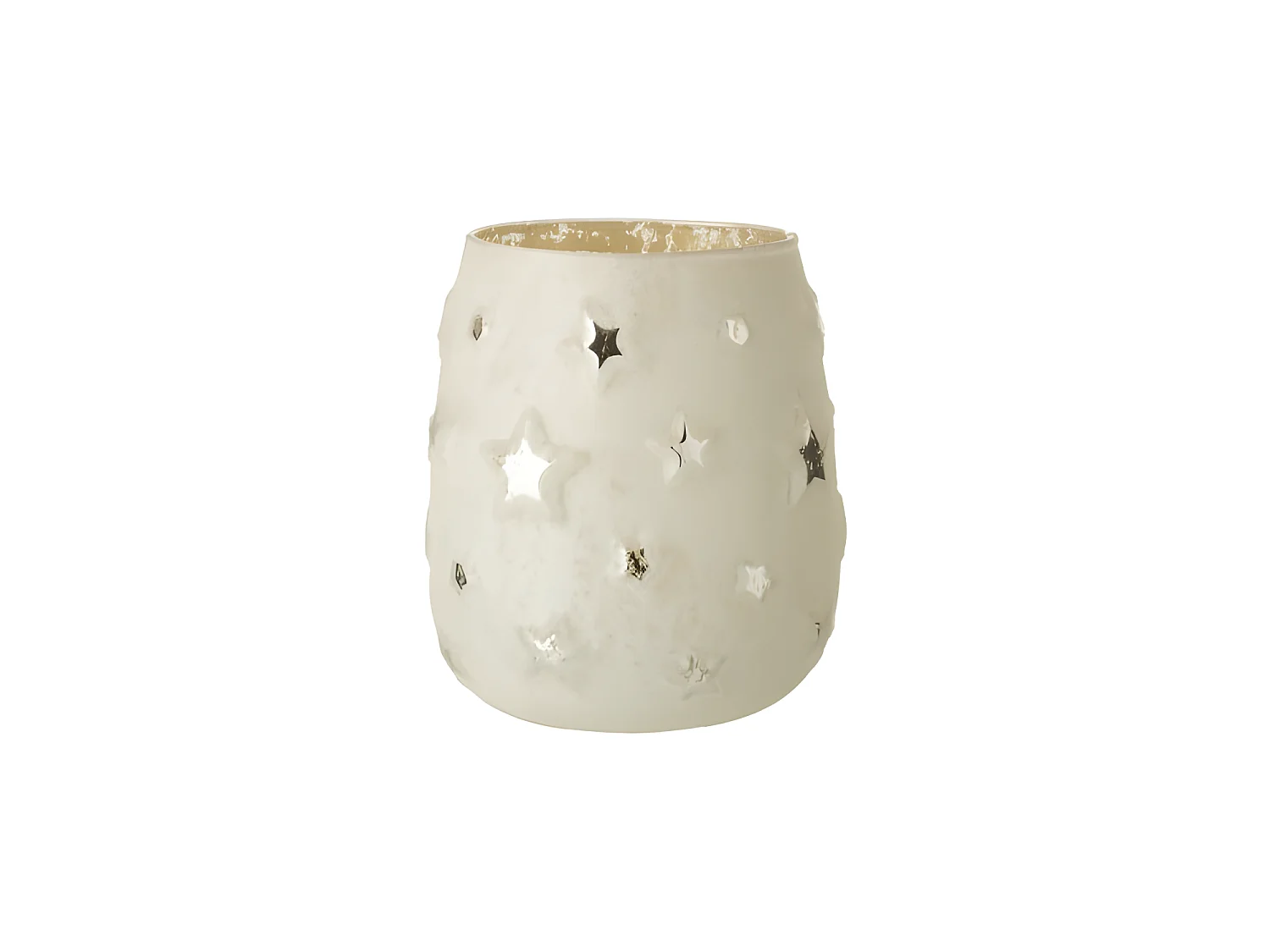 Portavelas estrella cristal antiguo plata Alt. 14