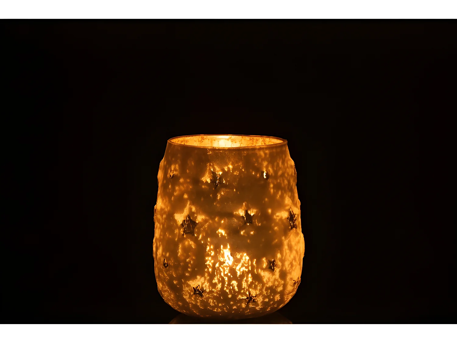 Portavelas estrella cristal antiguo plata Alt. 14