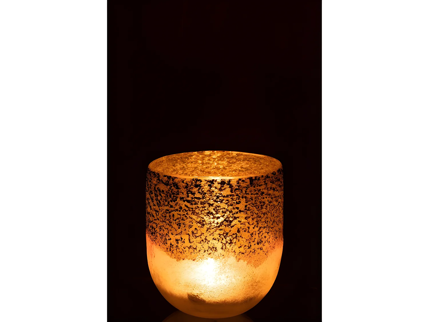 Portavelas milano cristal gris/rosa Alt. 15 cm