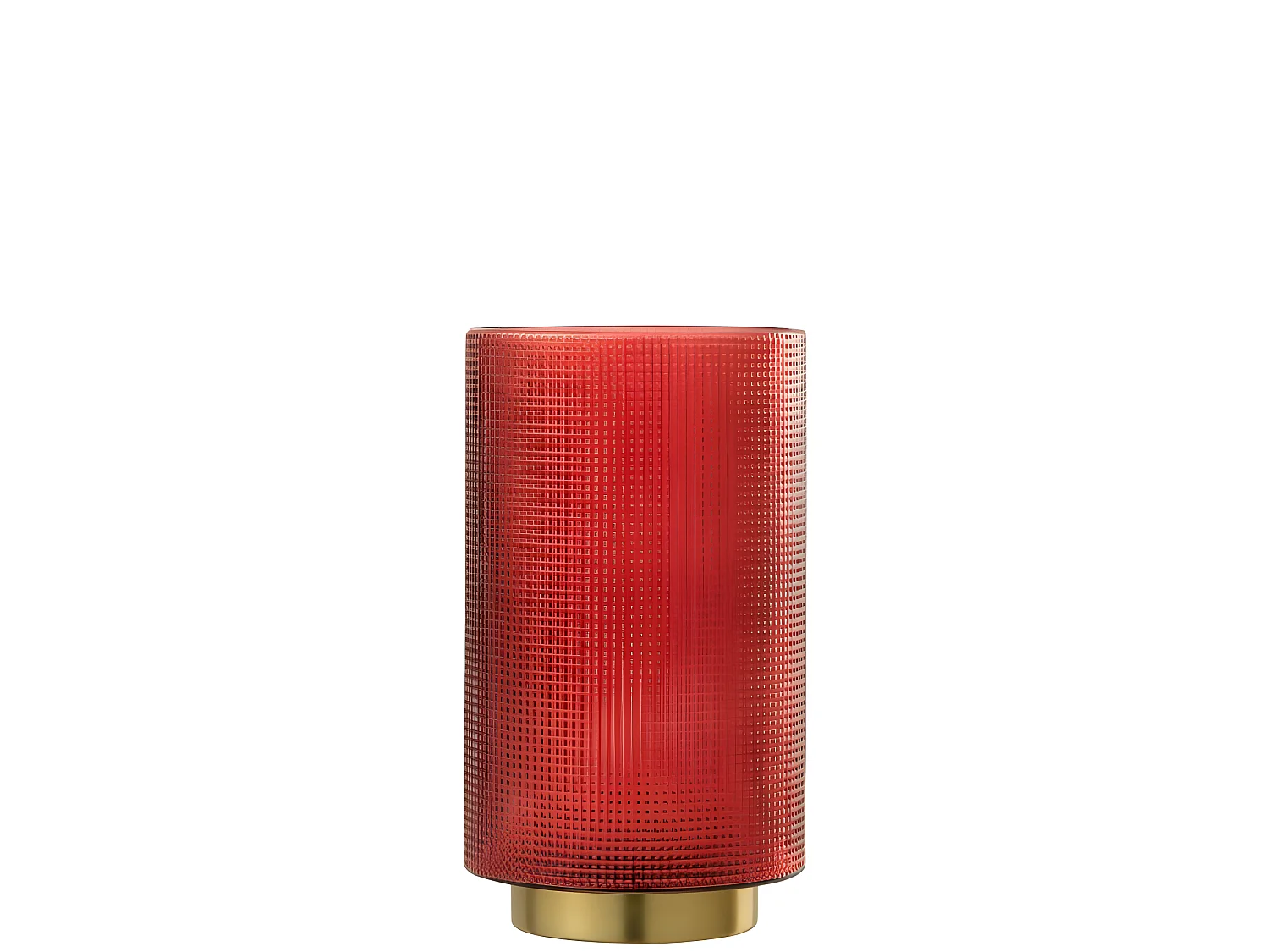 Photophore en verre rouge 13x13x22.5 cm