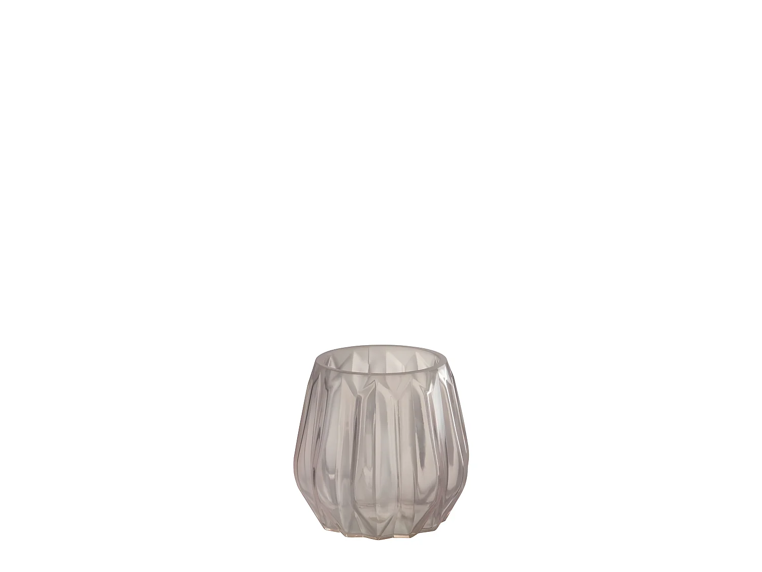 Photophore en verre rose 10.5x10.5x10 cm
