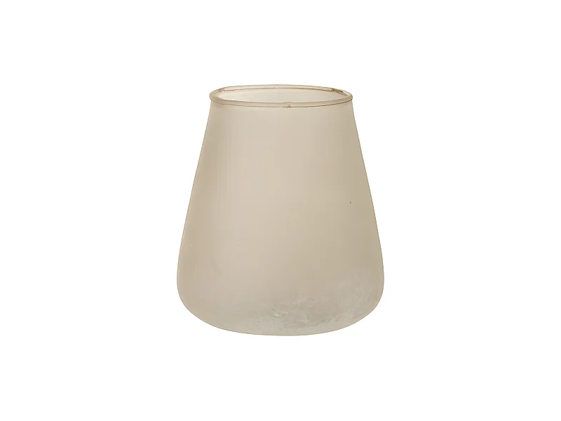 Portavelas de vidrio rosa 14x14x17 cm