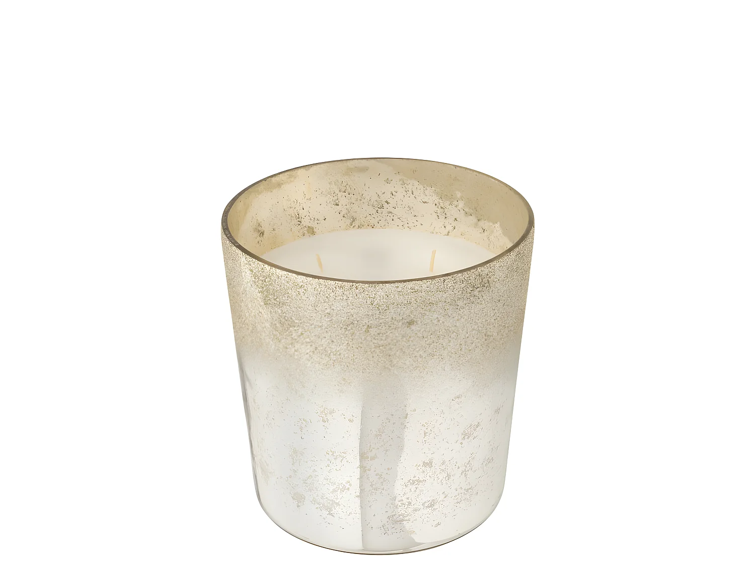 Candela profumata in vetro argento 21x21x22 cm
