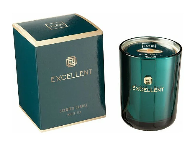 Bougie parfumée 50H en verre bleu 8x8x11 cm