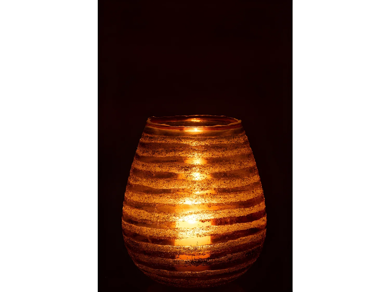 Portacandela rotondo in vetro marrone 20x20x23 cm