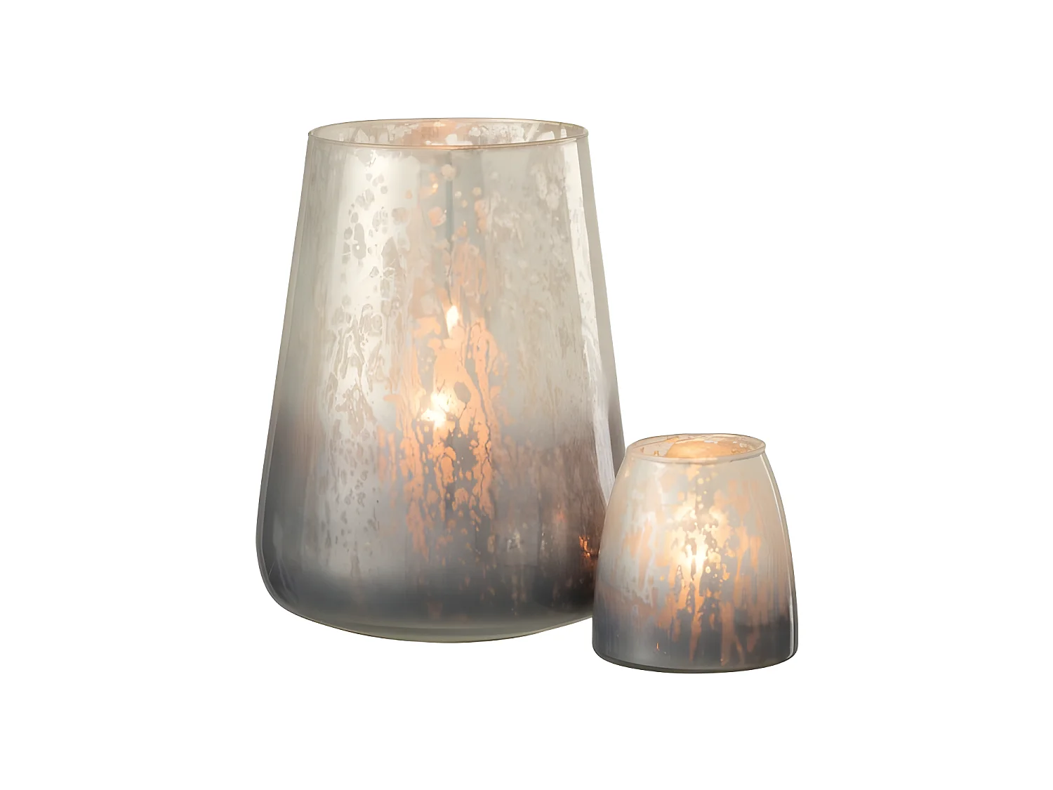 Portavelas milky cristal gris Alt. 22