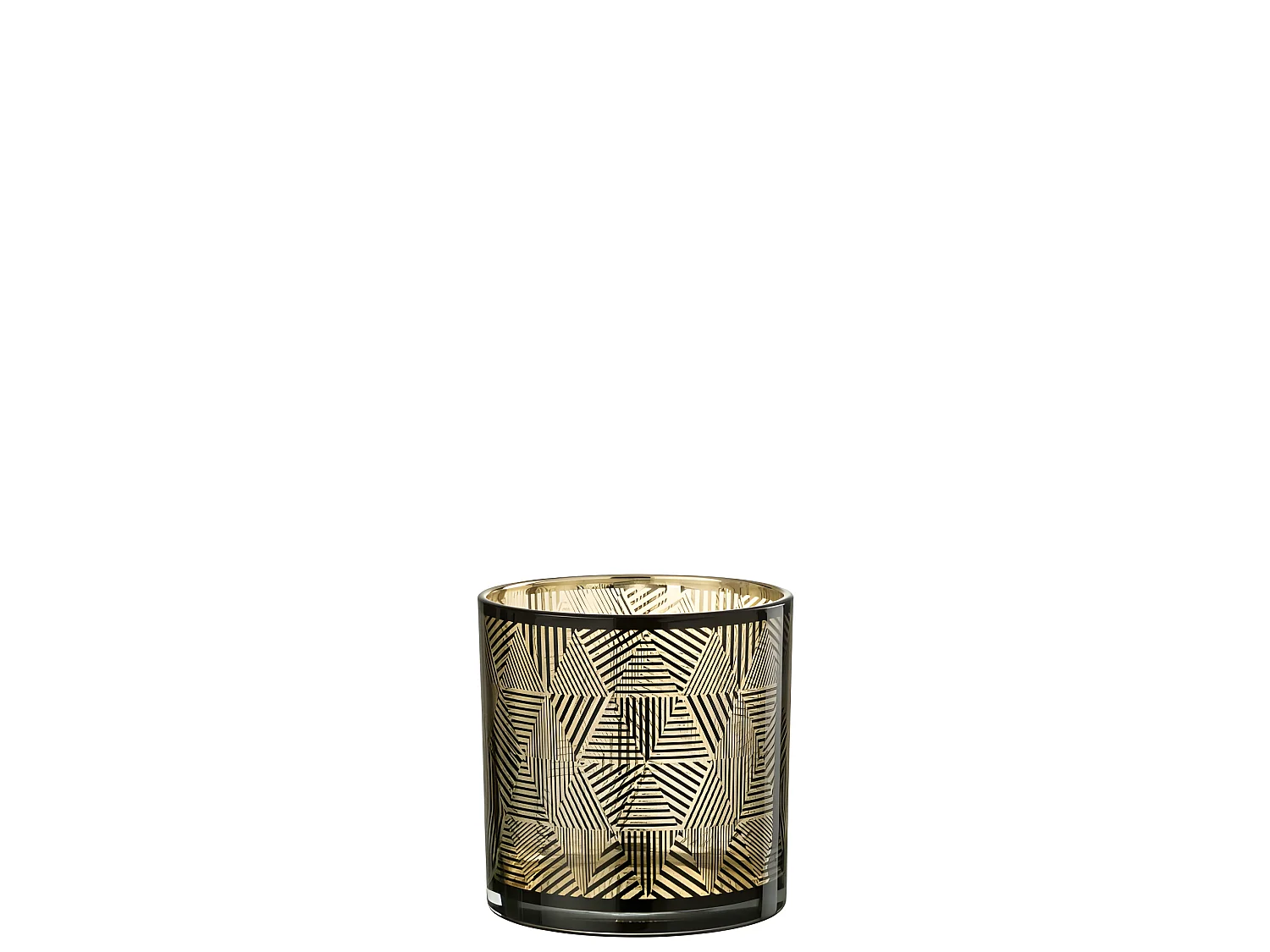 Portavelas en forma de triángulos de vidrio marrón 15x15x15cm