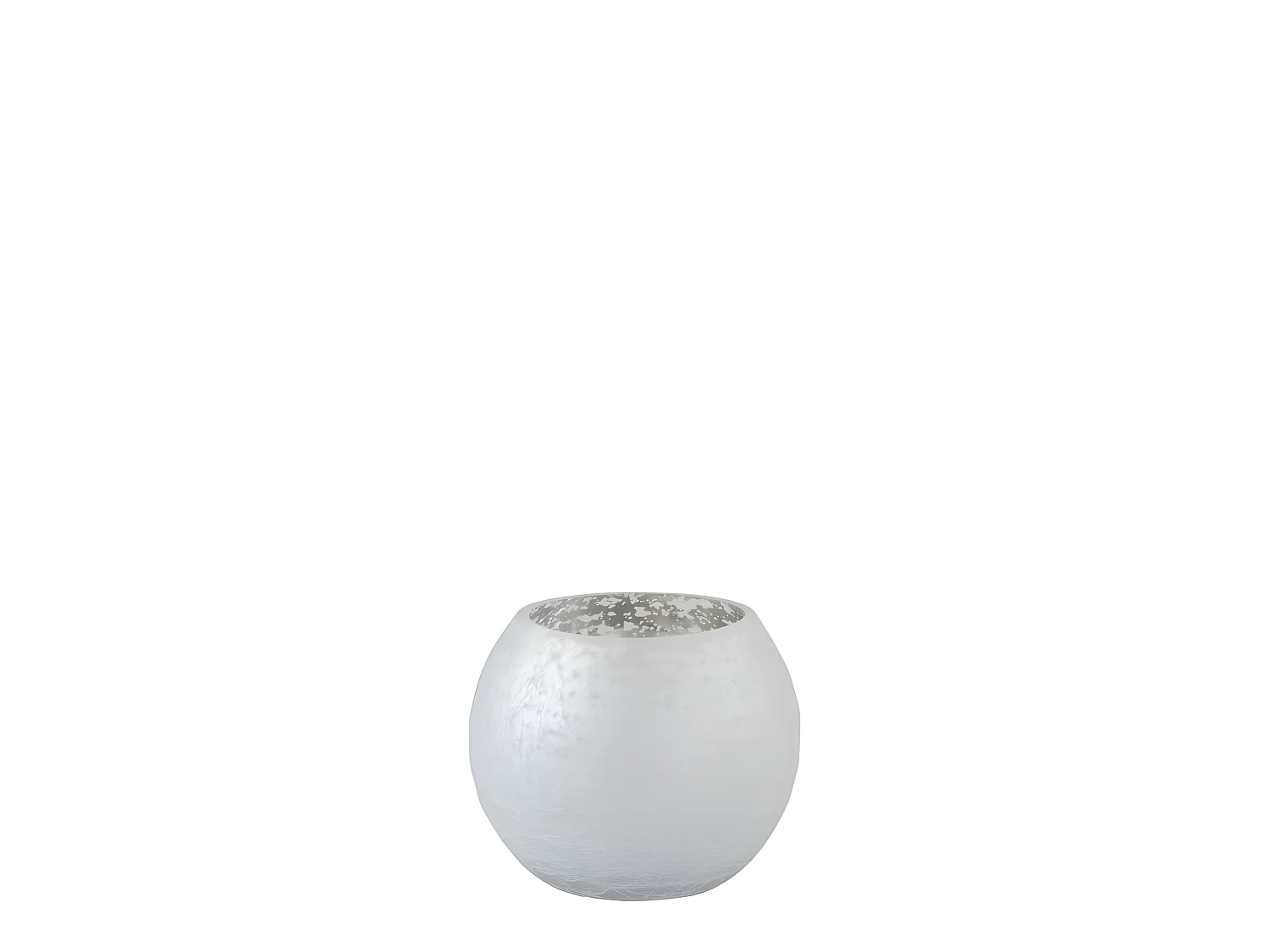 Photophore boule en verre argent 12x12x9.5 cm