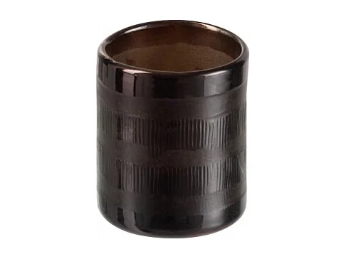 Portavelas de vidrio marrón 8x8x9 cm