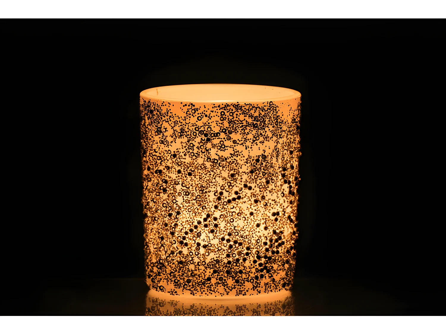 Photophore en verre argent 10.5x10.5x12.5 cm