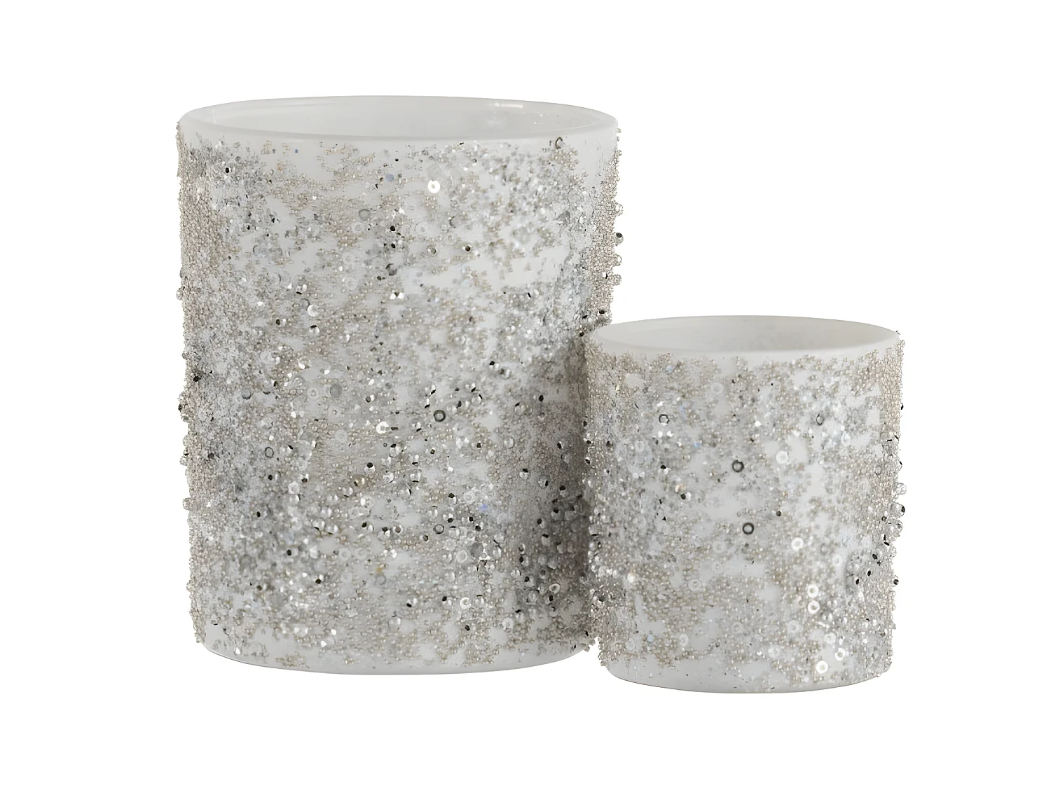 Photophore en verre argent 10.5x10.5x12.5 cm