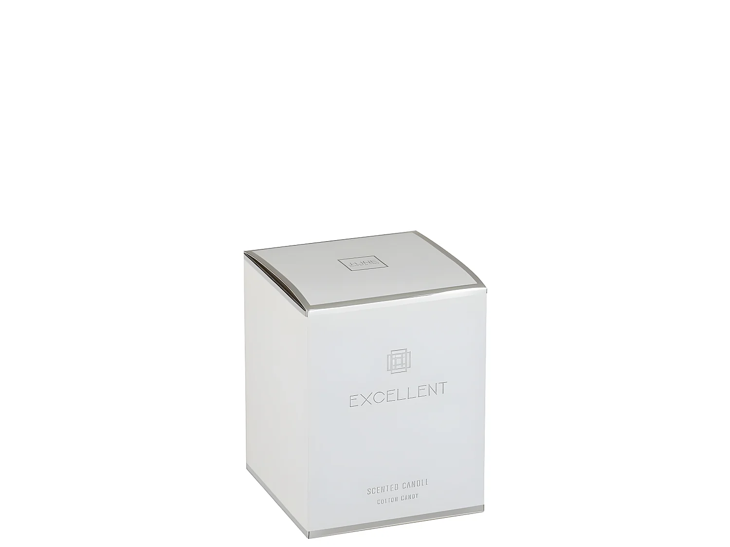 Candela profumata 80H in portacandele in vetro argento 11x11x14.5 cm