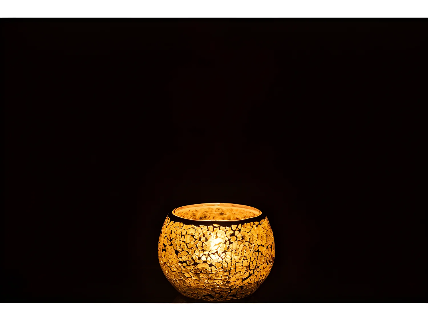 Photophore en verre jaune 10x10x7 cm