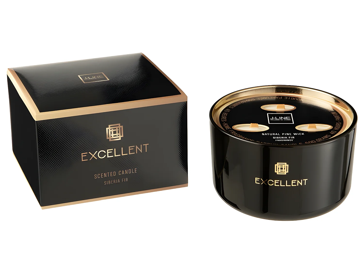 Vela perfumada excellent esencia abeto siberia negro 40 horas Alt. 9