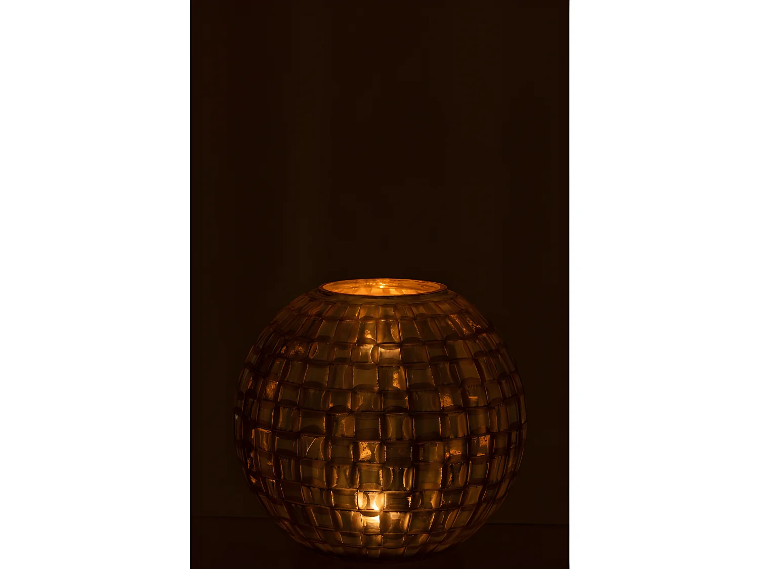 Portacandela in vetro grigio 30.5x30.5x27 cm