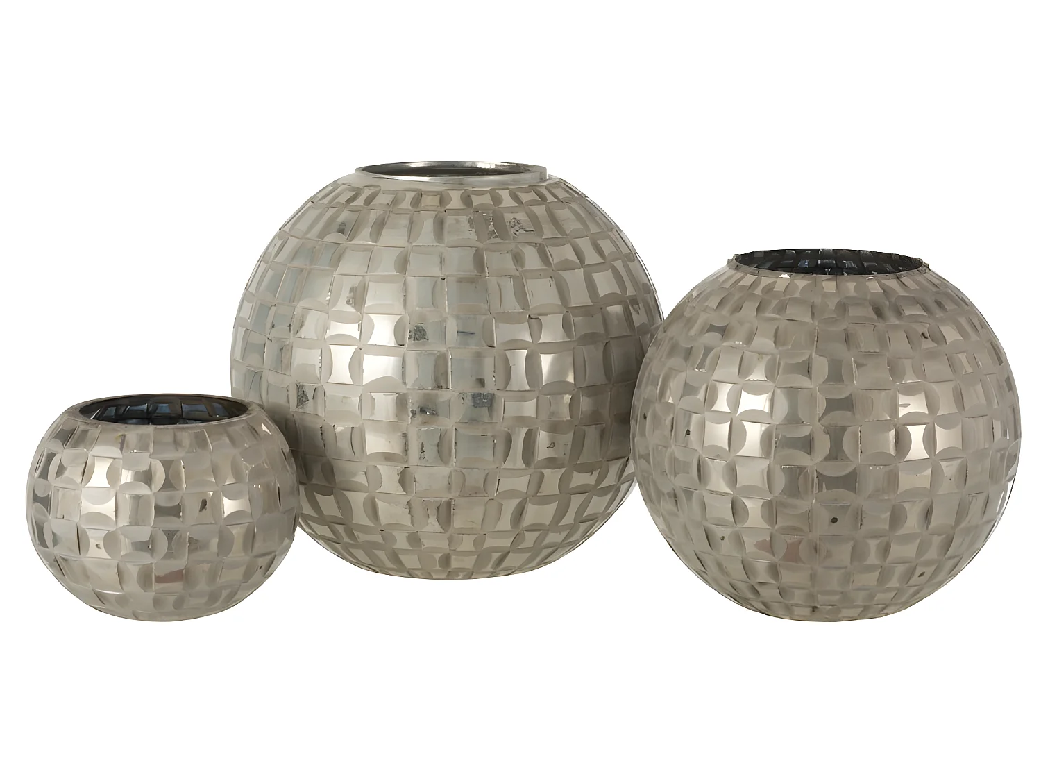 Portacandela in vetro grigio 30.5x30.5x27 cm