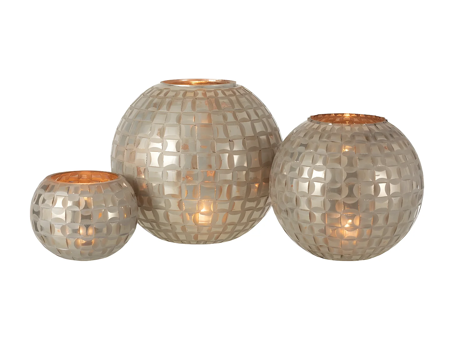 Portacandela in vetro grigio 30.5x30.5x27 cm