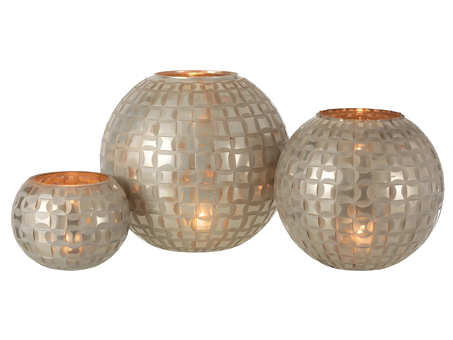 Portacandela in vetro grigio 30.5x30.5x27 cm