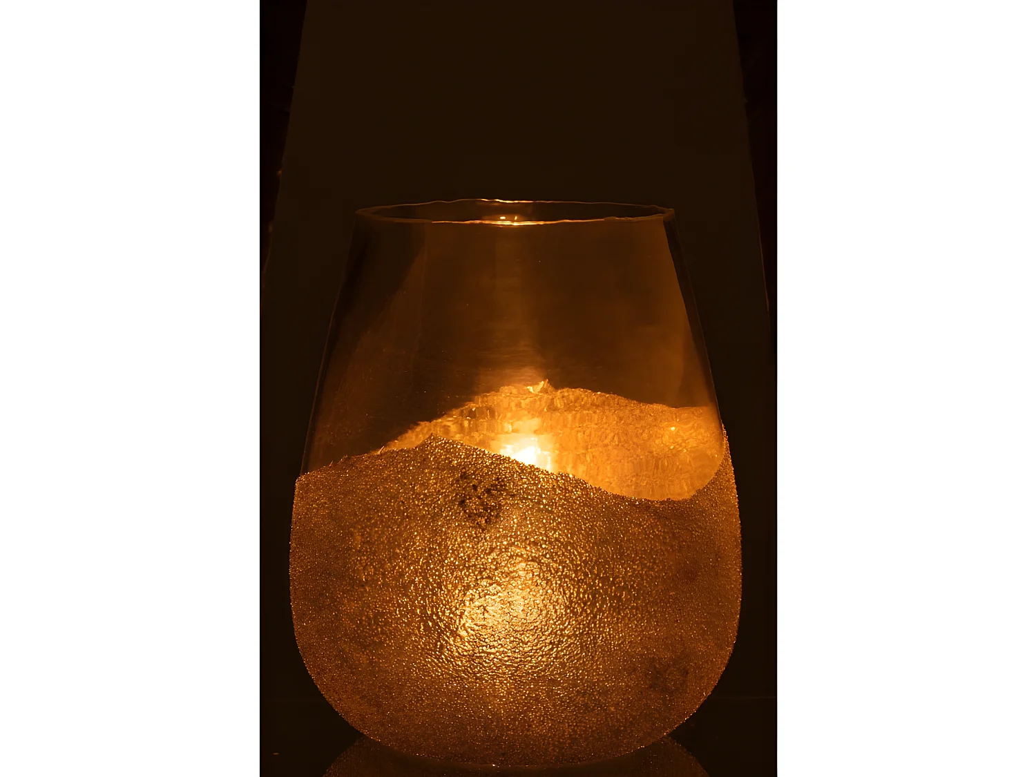 Portacandela rotondo in vetro oro 25x25x31 cm