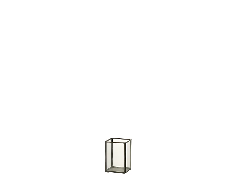 Portavelas de vidrio negro 10x10x15 cm