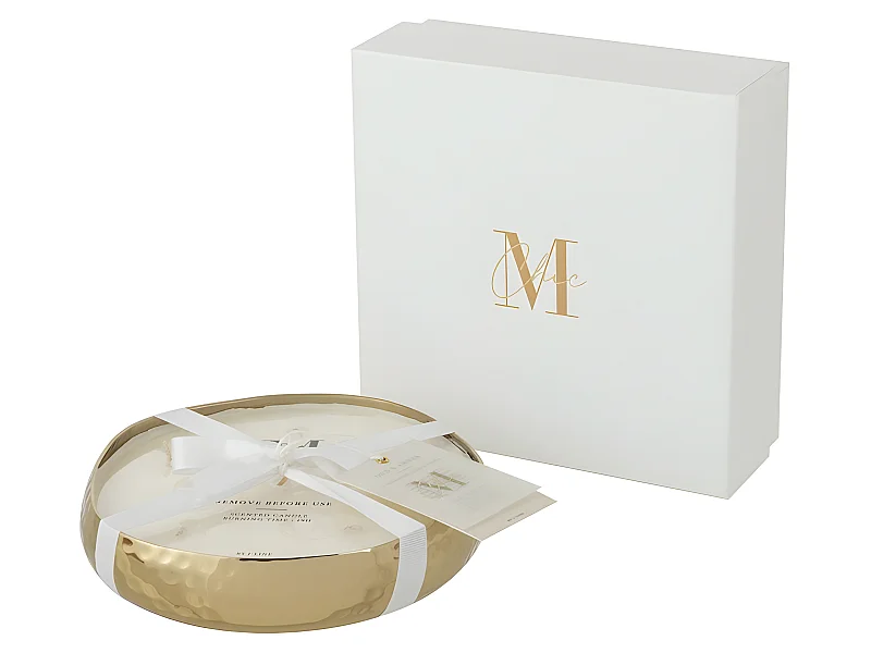 Vela Perfumada Livia Metal Dorado Mediana 19x19x4,4 cm