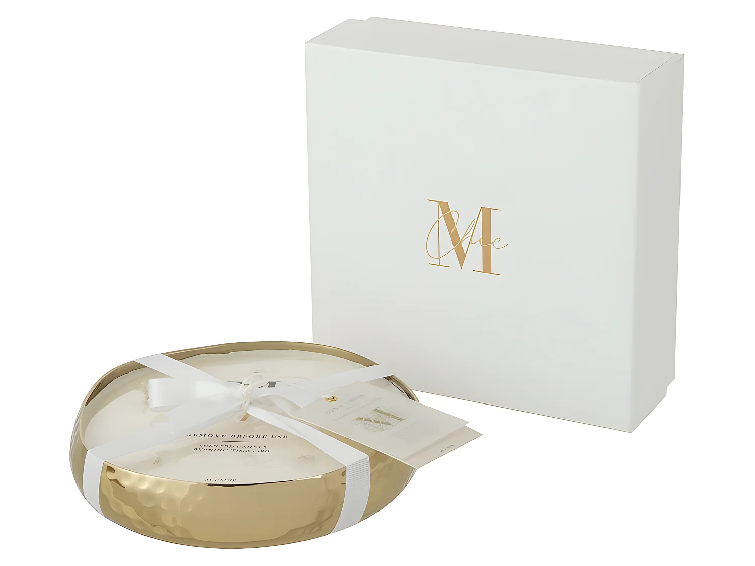 Vela Perfumada Livia Metal Dorado Mediana 19x19x4,4 cm