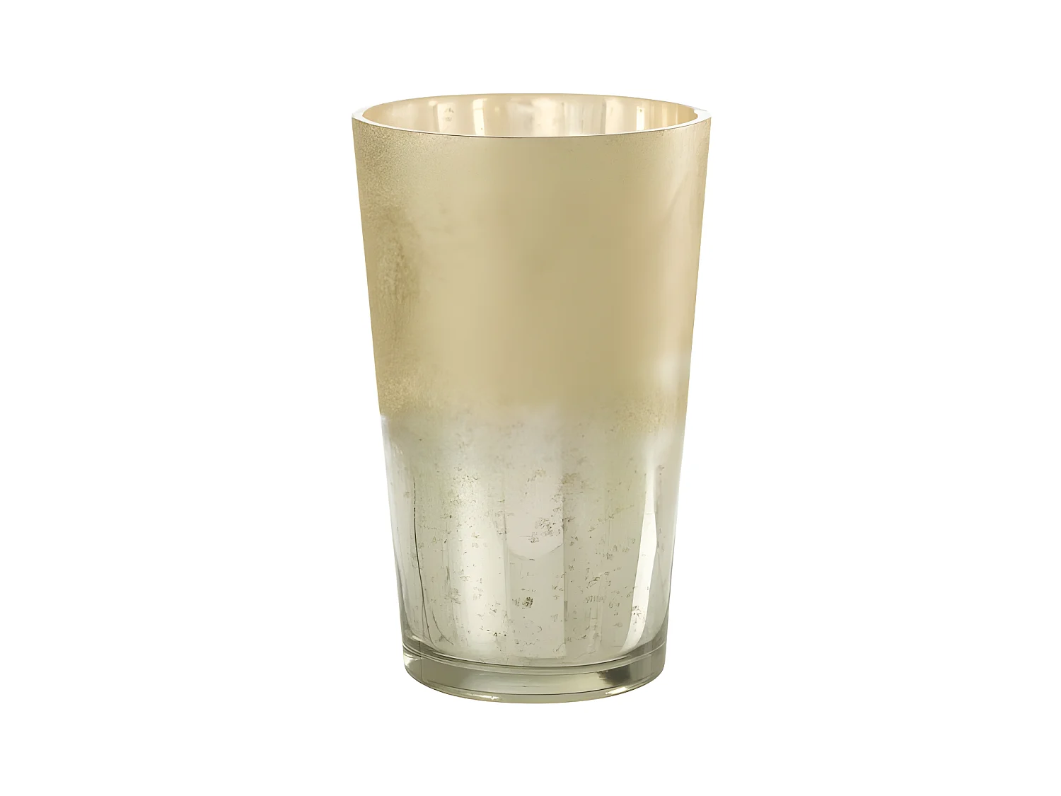 Candela profumata 160H in portacandele in vetro argento 20x20x32.5 cm