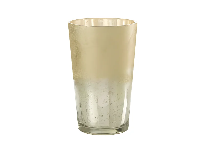 Candela profumata 160H in portacandele in vetro argento 20x20x32.5 cm