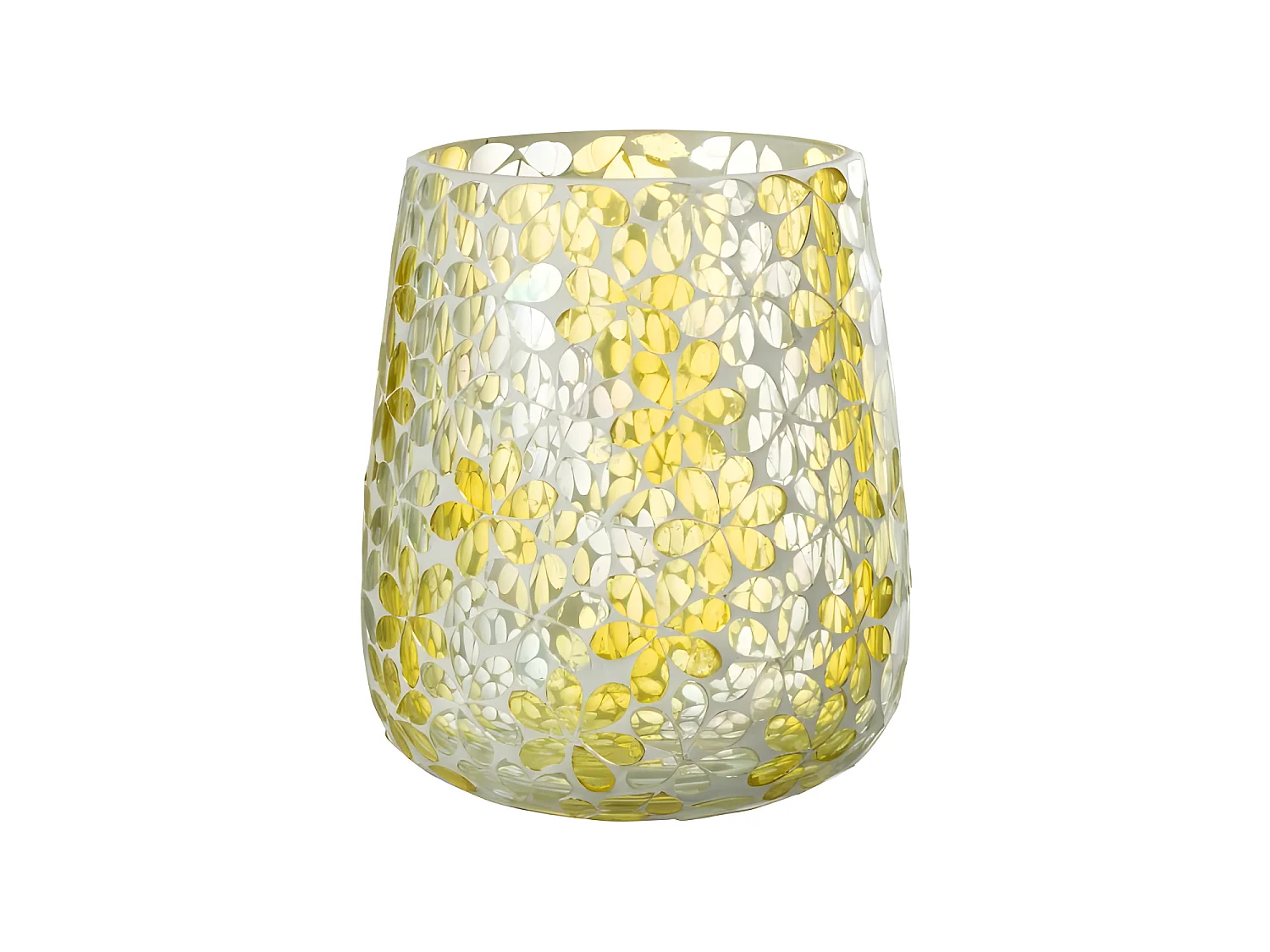 Portacandela in vetro multicolore 13x13x18 cm