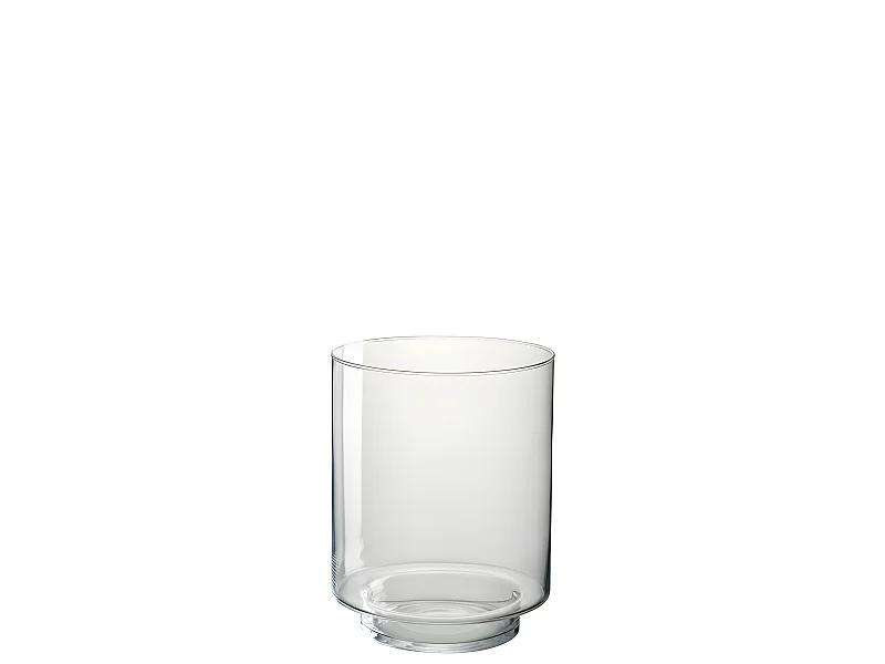 Portavelas de vidrio transparente 18x18x23 cm