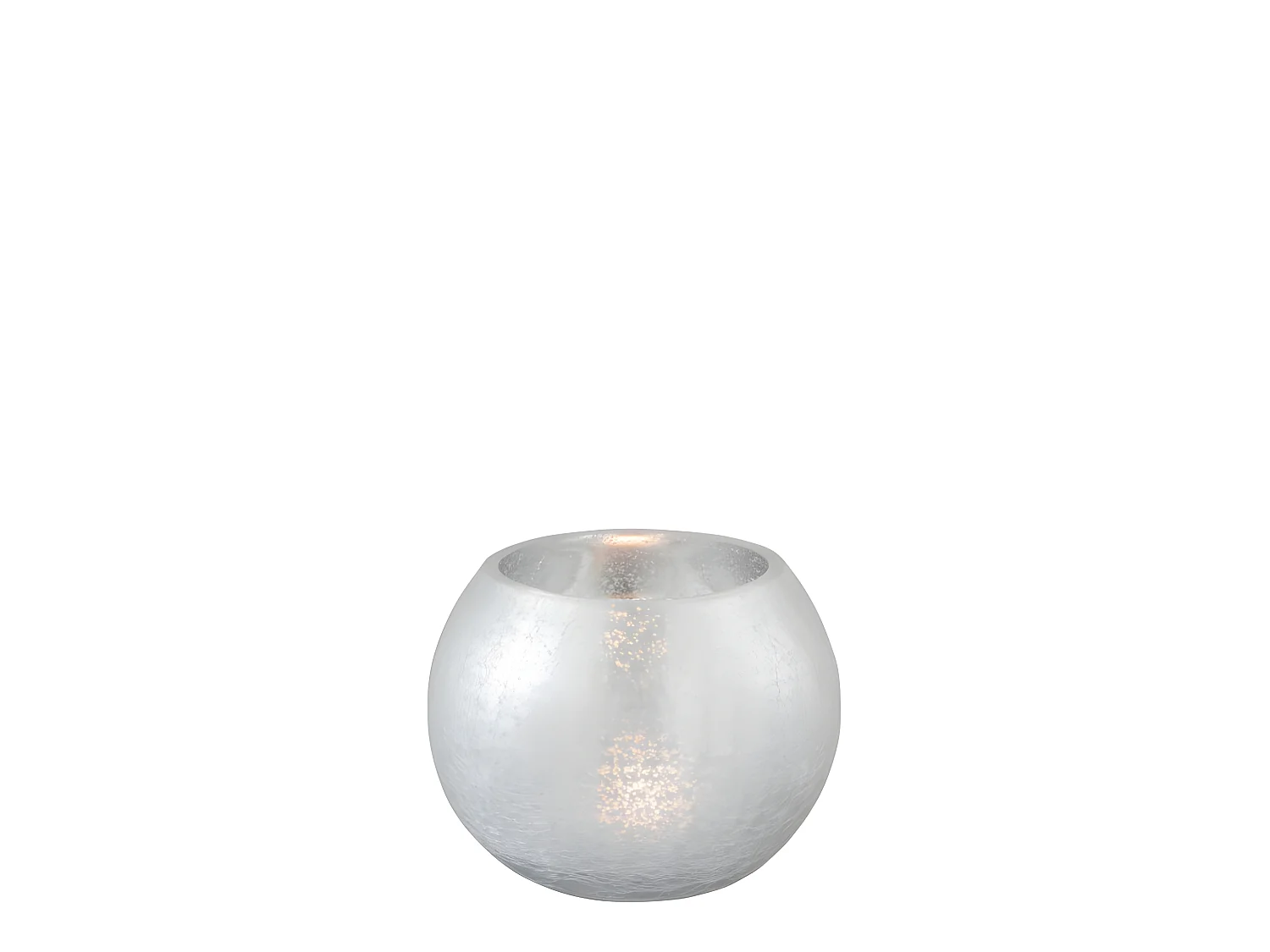 Photophore boule en verre argent 15x15x11.5 cm