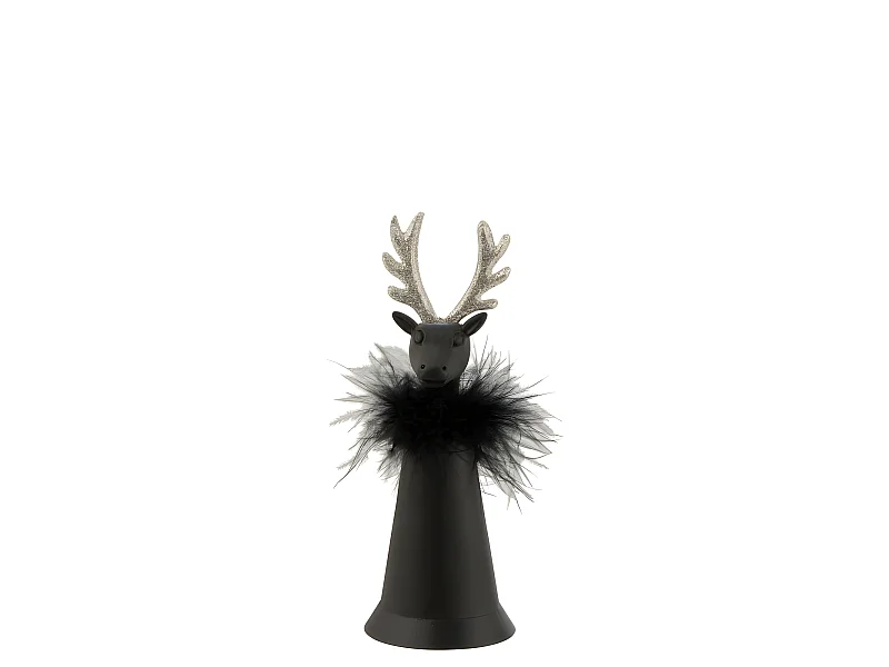 Renne in metallo nero 18,5x7x7 cm