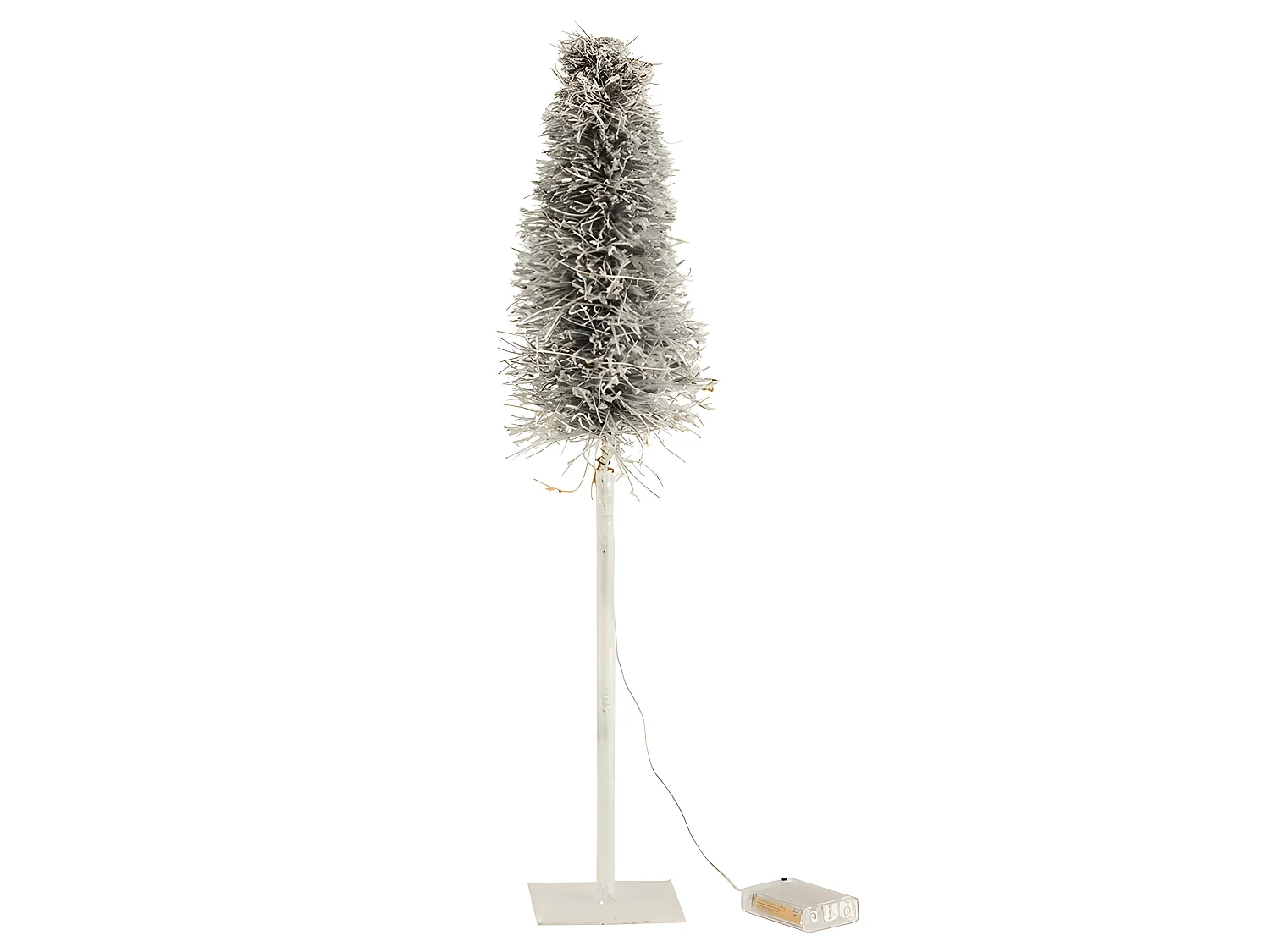 Albero di Natale a LED in legno bianco 13x13x58 cm