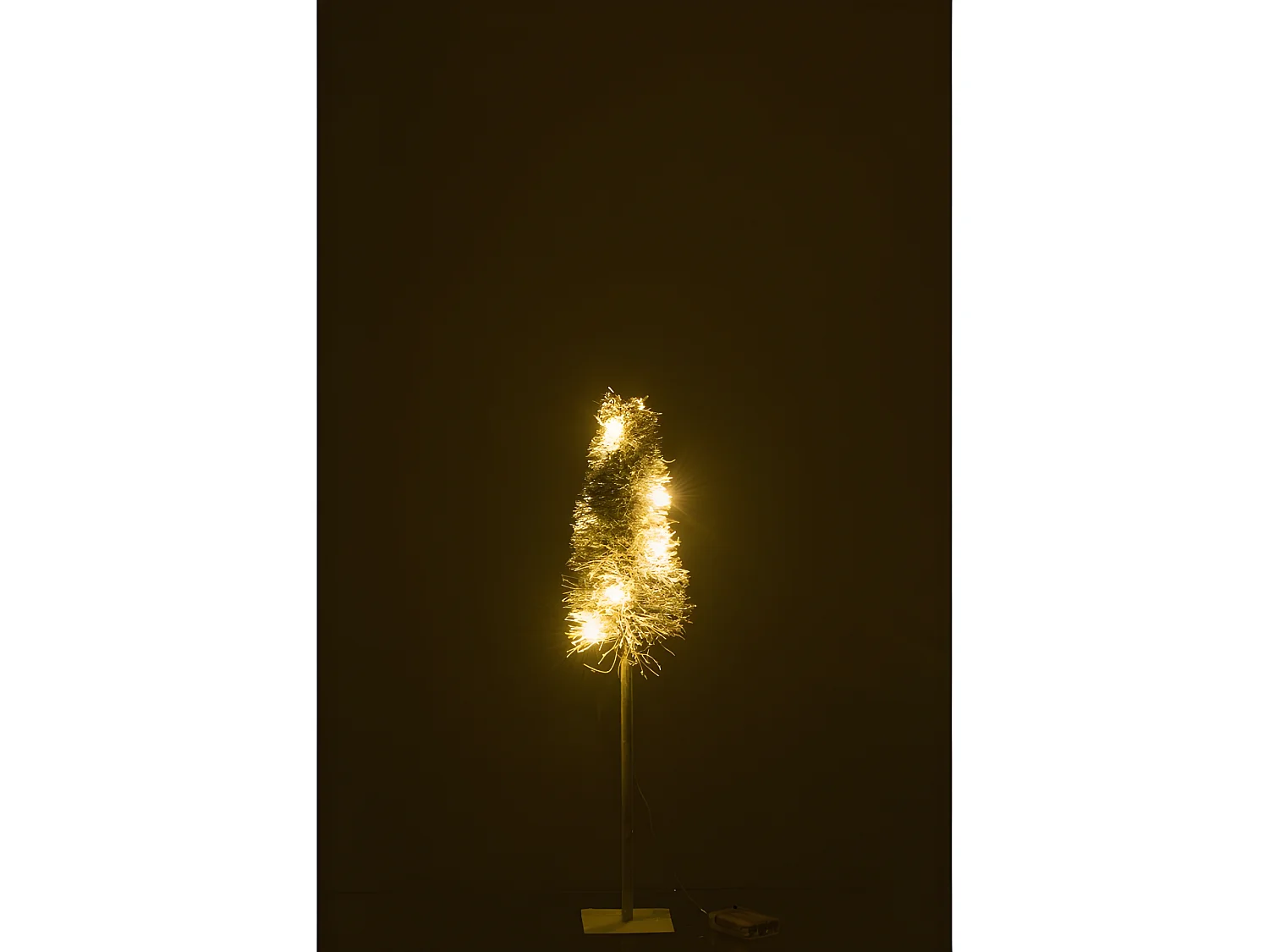 Albero di Natale a LED in legno bianco 13x13x58 cm