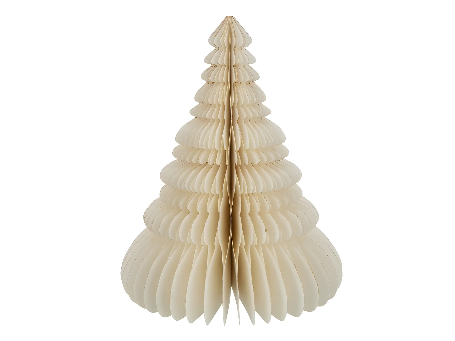 Albero di Natale pieghevole in carta color crema 24x24x30 cm