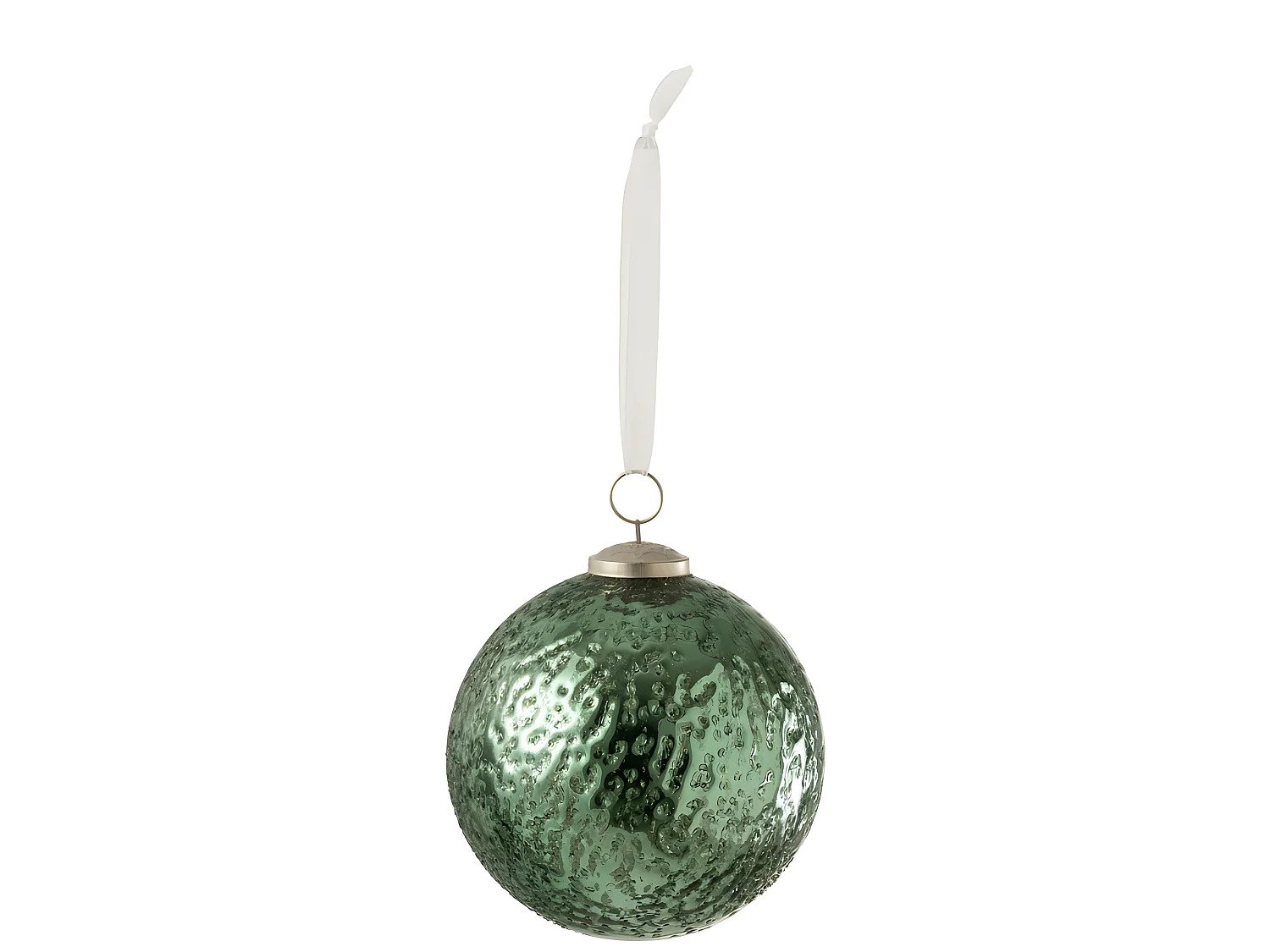 Palla di Natale in vetro verde 12x12x17 cm