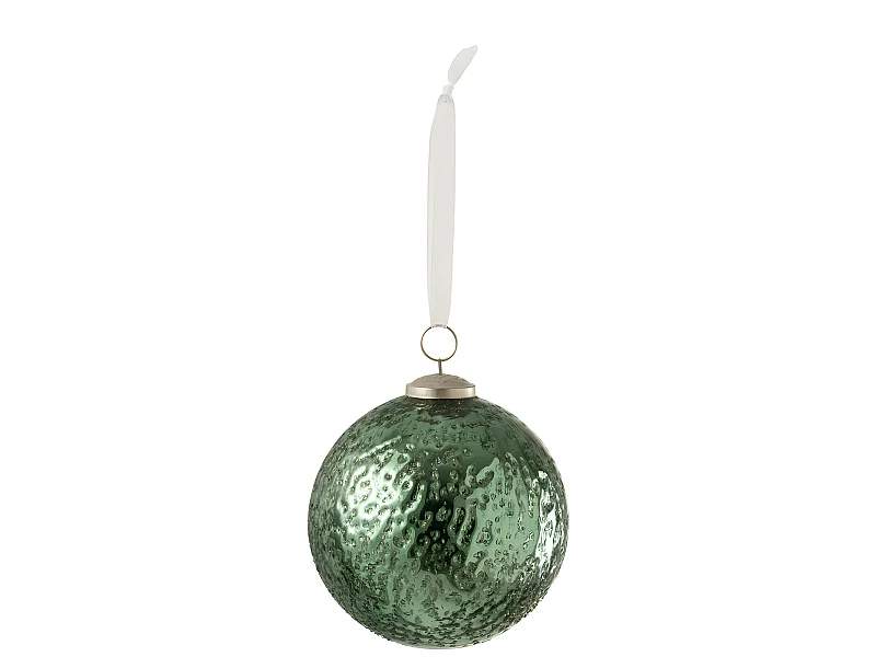 Palla di Natale in vetro verde 12x12x17 cm