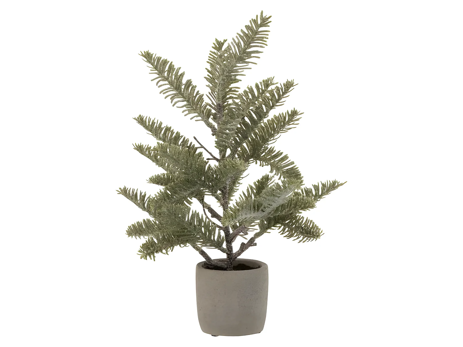 Rama de pino en maceta purpurina plástico verde Alt. 39 cm