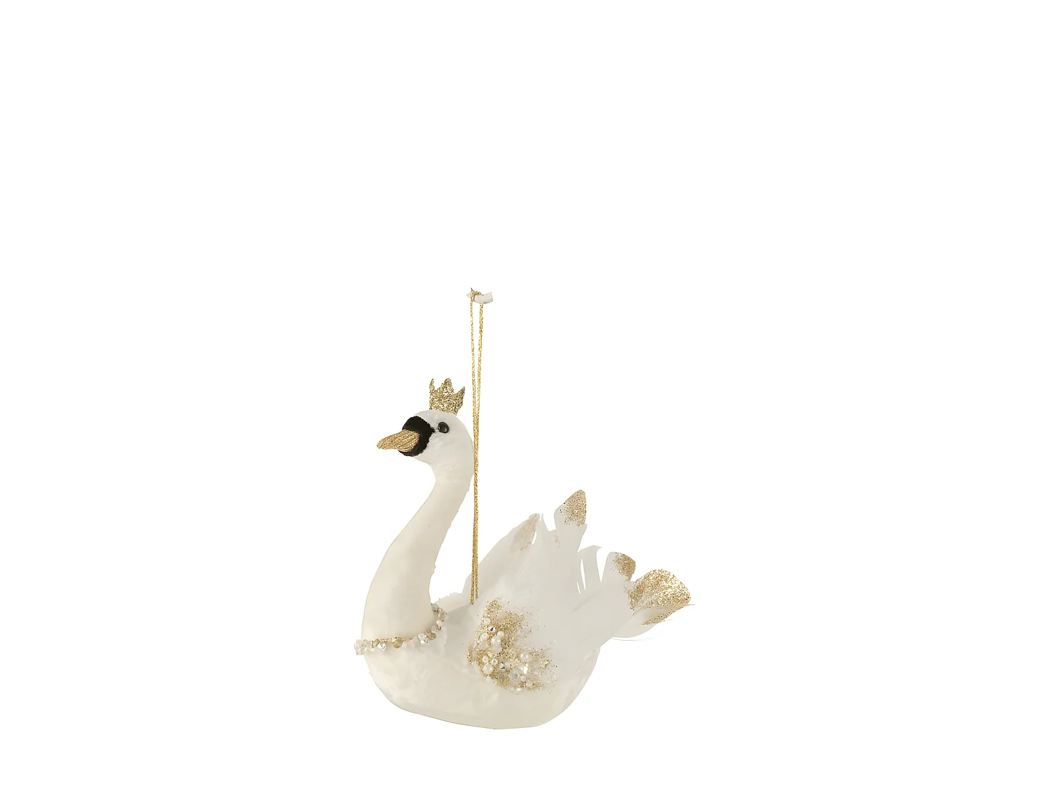 Sospensione cigni in plastica bianca 17x7,5x13 cm