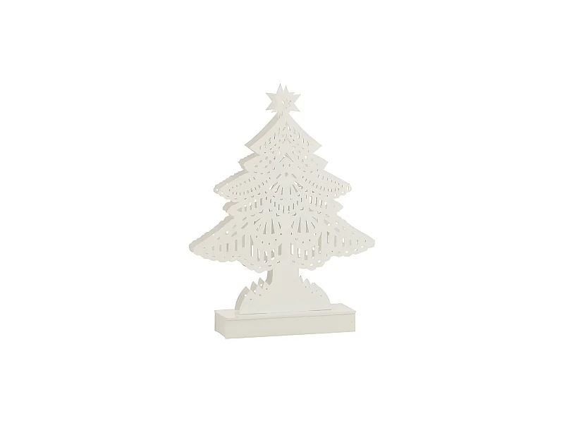 Decoración árbol de navidad led madera blanco Alt. 28 cm